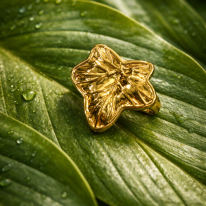 Aura Leaf gold ring