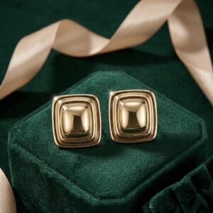 Radiance gold square hoops