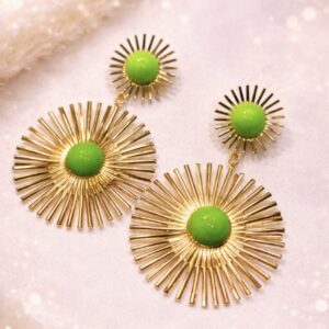 Lime sunburst earrings