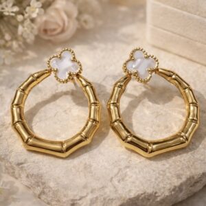 Bamboo white clover hoops