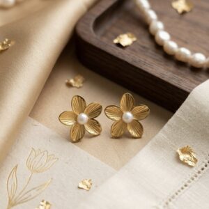 Daisy pearl earrings